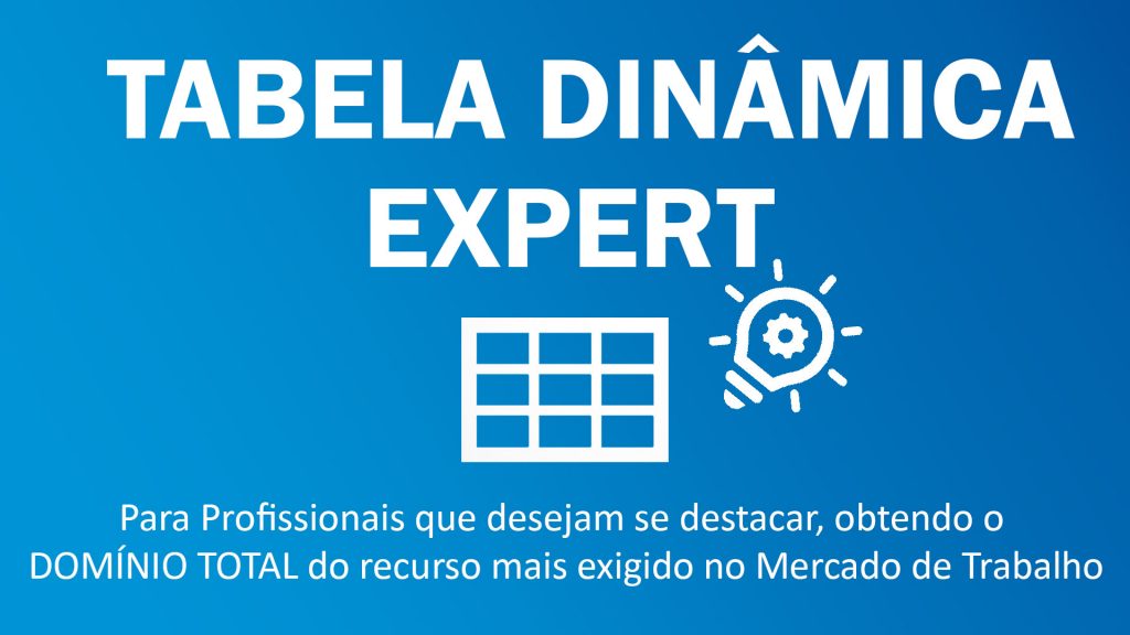 Capa de Divulgação do Curso de Tabela Dinâmica Expert